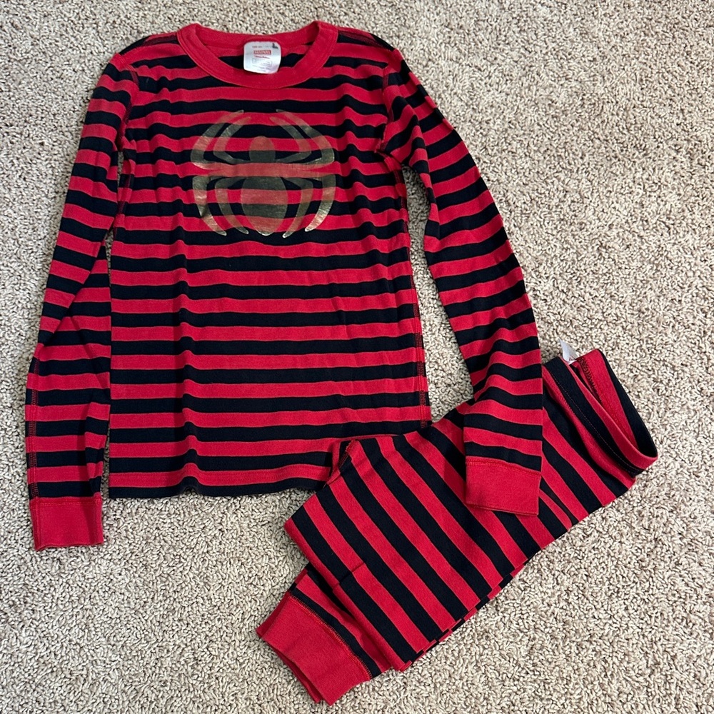 Striped Red and Black Spider ManKids Pajamas